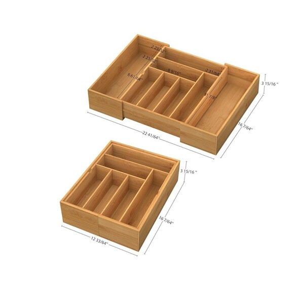 Kitchen Drawer Organizer Silverware Utensils Tools Tray Holder 3.5” H Expandable - Picture 3 of 7